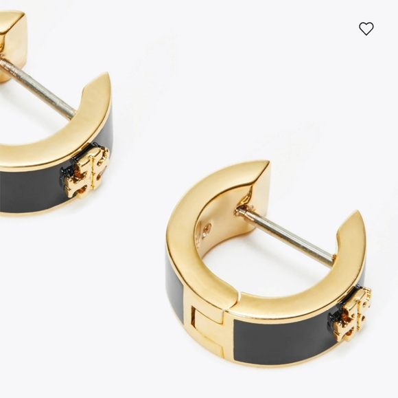 Tory Bruch ICON ENAMEL HUGGIE EARRINGS - Picture 3 of 3